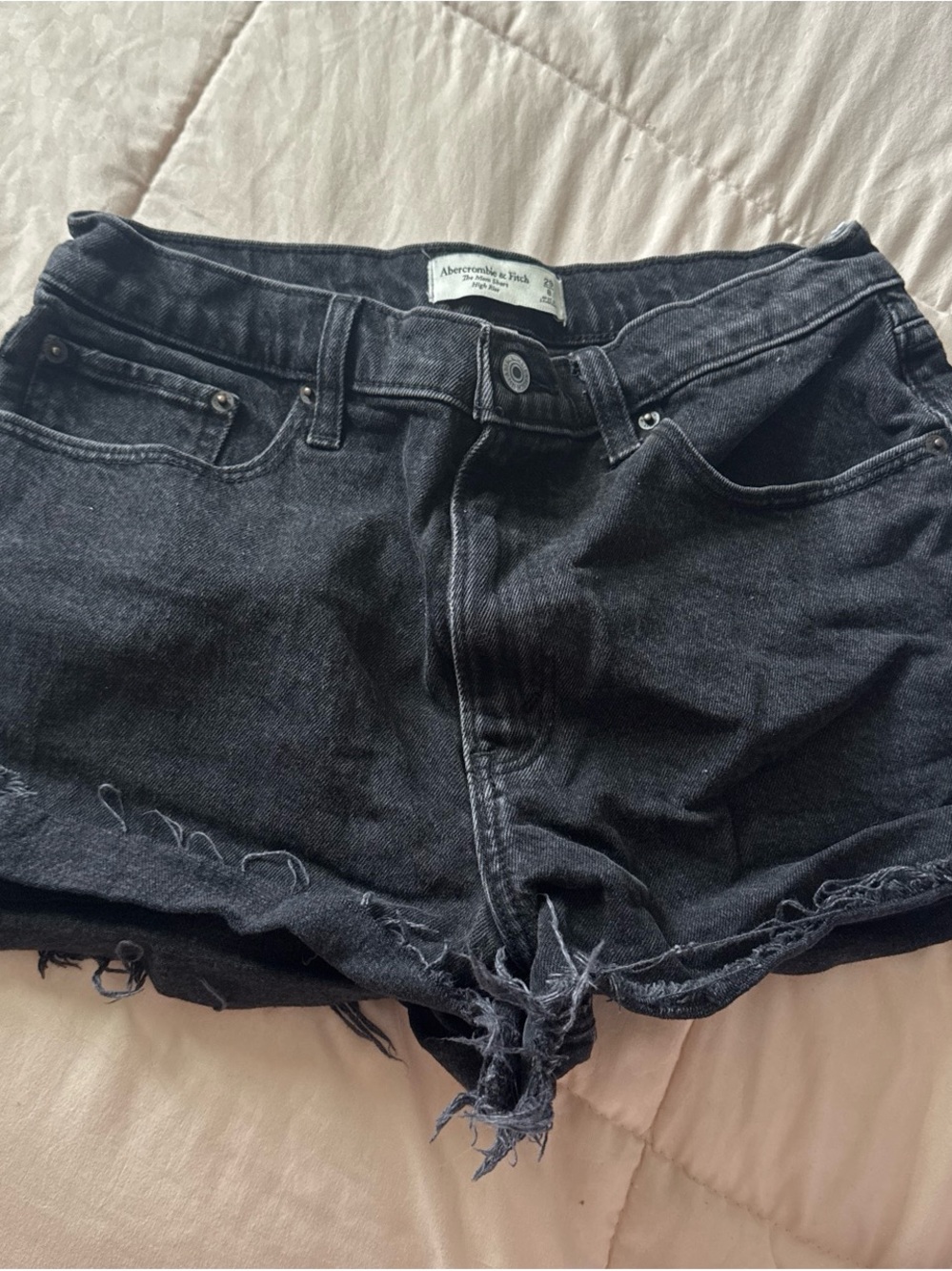 Abercrombie & Fitch Black Distressed Denim Cutoff Shorts